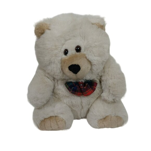 Vtg 1995 Chosun Just Friends Teddy Bear Tan Plaid BowTie Plush Stuffed Animal - Picture 1 of 6